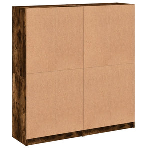 vidaXL Bibliothèque avec portes Chêne fumé 136x37x142 cm Bois d'ingénierie