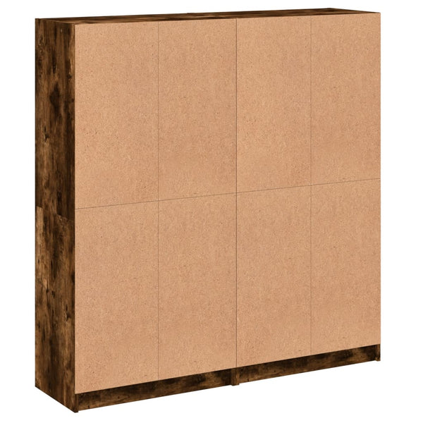 vidaXL Bibliothèque avec portes Chêne fumé 136x37x142 cm Bois d'ingénierie