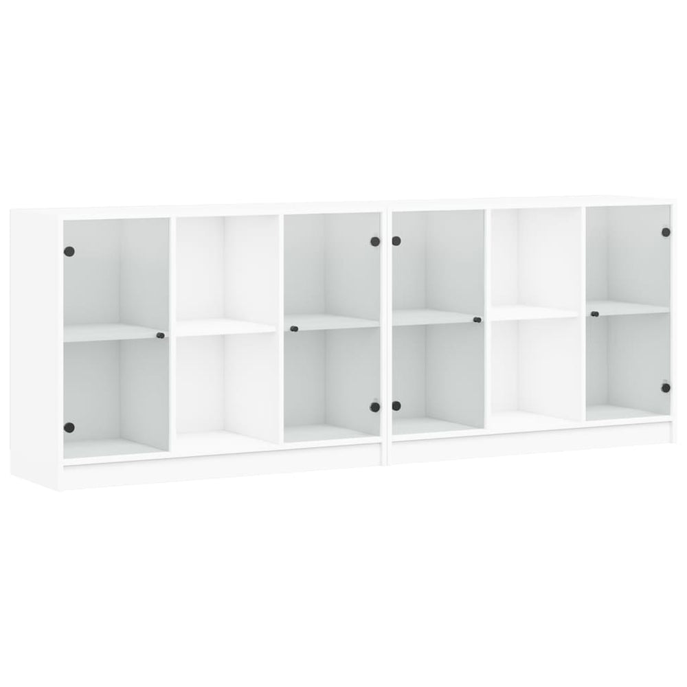 Weißer Bücherschrank mit Türen 204x75 cm