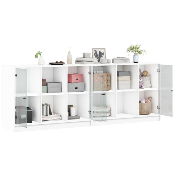 Weißer Bücherschrank mit Türen 204x75 cm