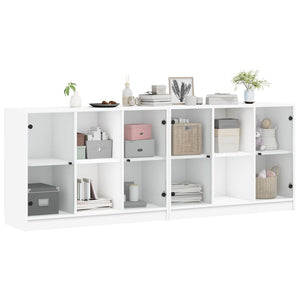 Weißer Bücherschrank mit Türen 204x75 cm