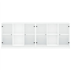 Weißer Bücherschrank mit Türen 204x75 cm