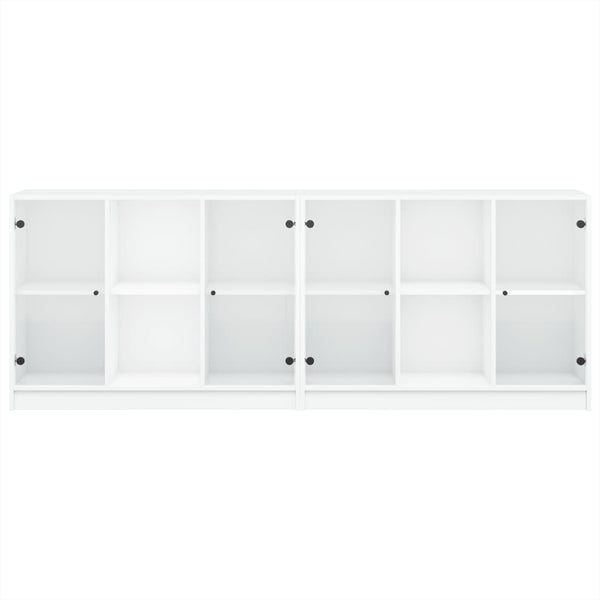 Weißer Bücherschrank mit Türen 204x75 cm