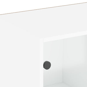 Weißer Bücherschrank mit Türen 204x75 cm