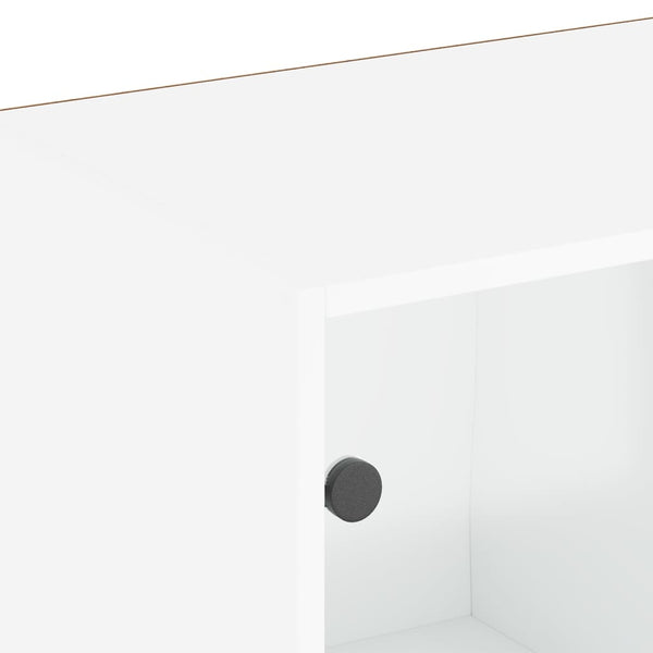 Weißer Bücherschrank mit Türen 204x75 cm