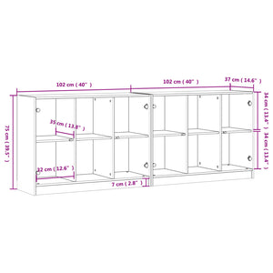 Bücherschrank Sonoma Eiche 204x75 cm