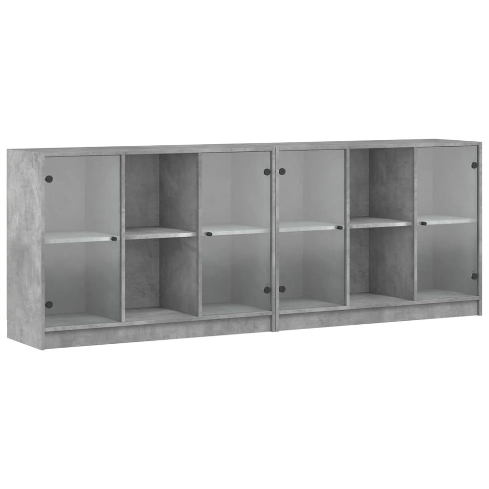Bücherschrank Betongrau 204x75 cm