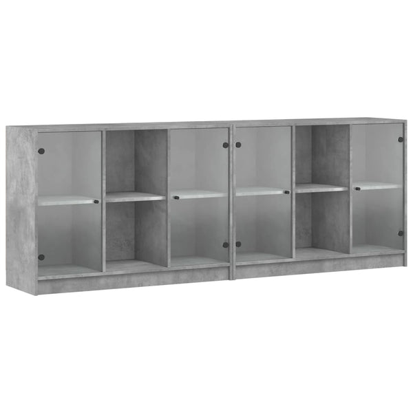 Bücherschrank Betongrau 204x75 cm
