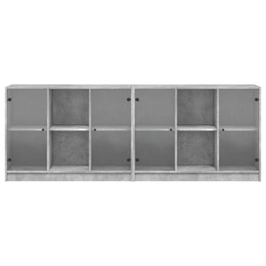 Bücherschrank Betongrau 204x75 cm