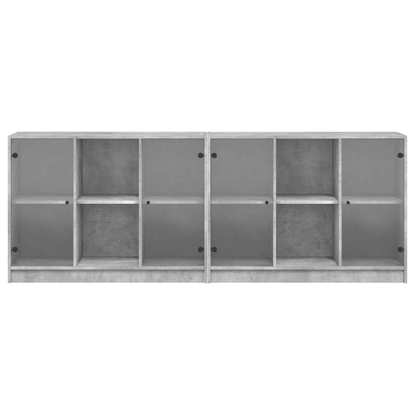 Bücherschrank Betongrau 204x75 cm