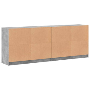 Bücherschrank Betongrau 204x75 cm
