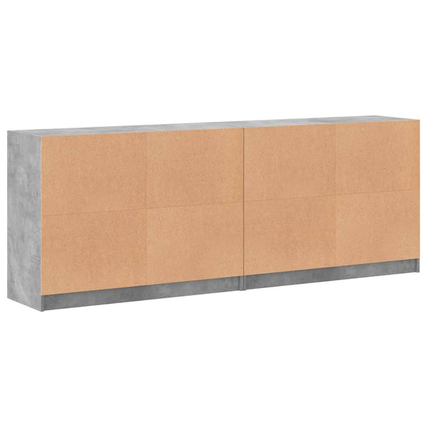 Bücherschrank Betongrau 204x75 cm