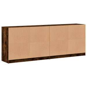 Bücherschrank Räuchereiche mit Türen 204 cm