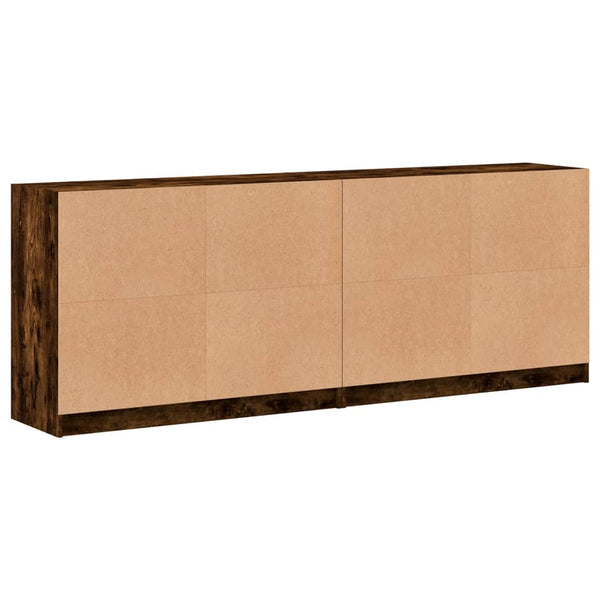 Bücherschrank Räuchereiche mit Türen 204 cm