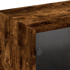 Bücherschrank Räuchereiche mit Türen 204 cm