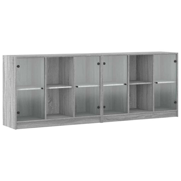 Bücherschrank Grau Sonoma 204x75 cm