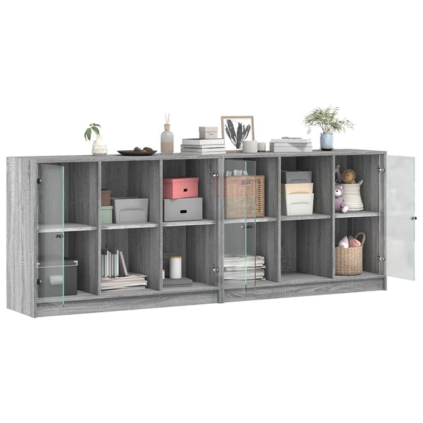 Bücherschrank Grau Sonoma 204x75 cm