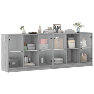 Bücherschrank Grau Sonoma 204x75 cm