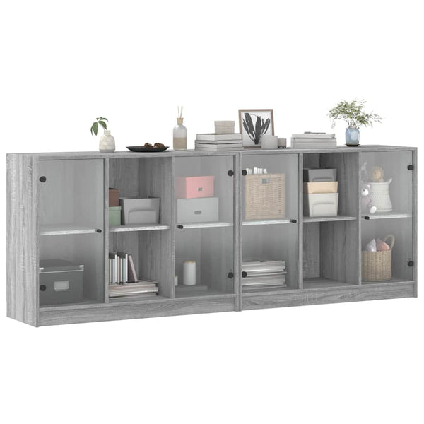 Bücherschrank Grau Sonoma 204x75 cm