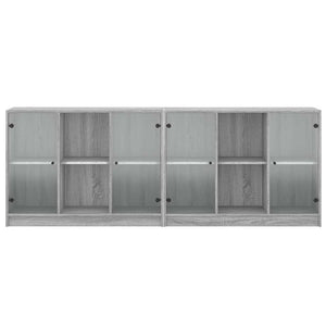Bücherschrank Grau Sonoma 204x75 cm