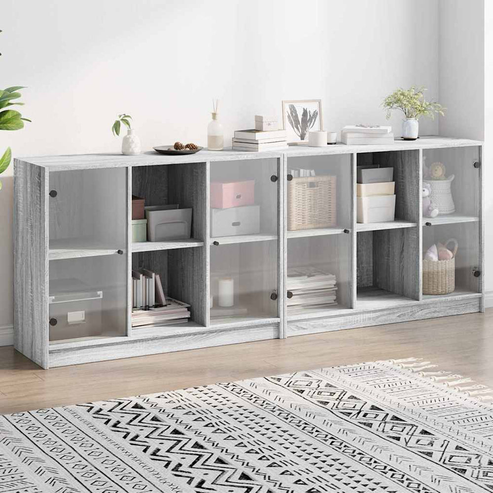 Bücherschrank Grau Sonoma 204x75 cm