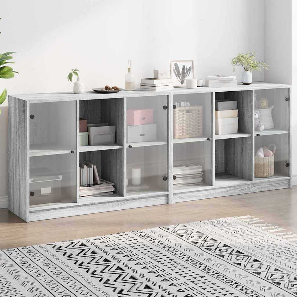 Bücherschrank Grau Sonoma 204x75 cm