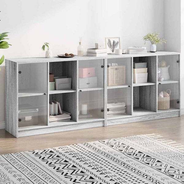 Bücherschrank Grau Sonoma 204x75 cm