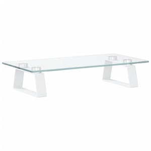 Monitorständer Weiß 40cm Hartglas Metall