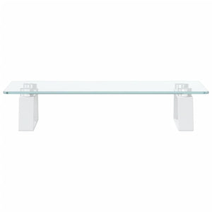 Monitorständer Weiß 40cm Hartglas Metall