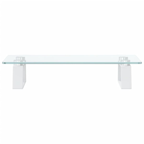 Monitorständer Weiß 40cm Hartglas Metall