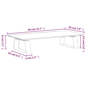 Monitorständer Weiß 40cm Hartglas Metall