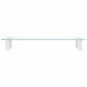 vidaXL Support de moniteur blanc 60x20x8 cm en verre trempé et métal