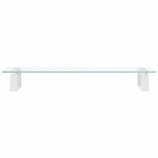 vidaXL Support de moniteur blanc 60x20x8 cm en verre trempé et métal