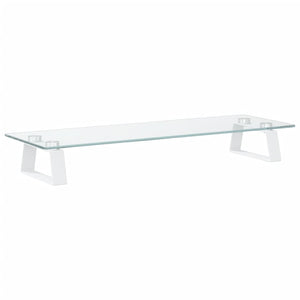 vidaXL Support de moniteur blanc 60x20x8 cm en verre trempé et métal