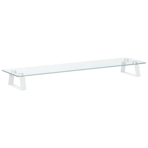 Monitorständer Weiß 80 cm Hartglas Metall