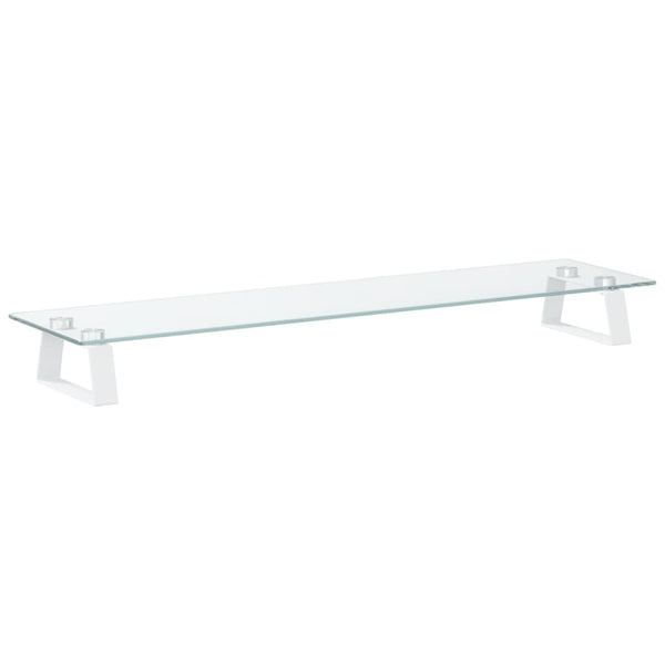 Monitorständer Weiß 80 cm Hartglas Metall