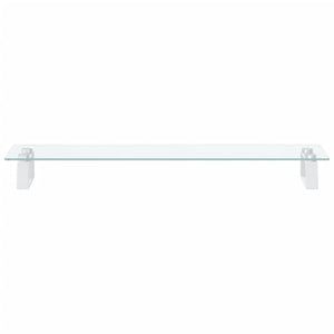 Monitorständer Weiß 80 cm Hartglas Metall