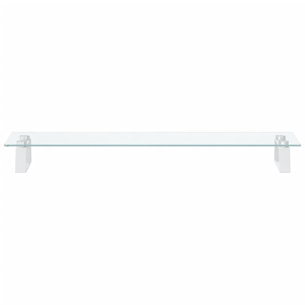 Monitorständer Weiß 80 cm Hartglas Metall