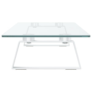 Monitorständer Weiß 80 cm Hartglas Metall
