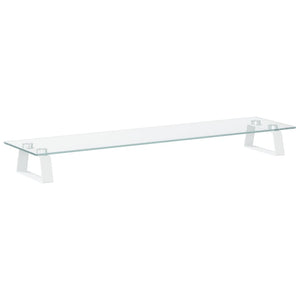 Monitorständer Weiß 80 cm Hartglas Metall