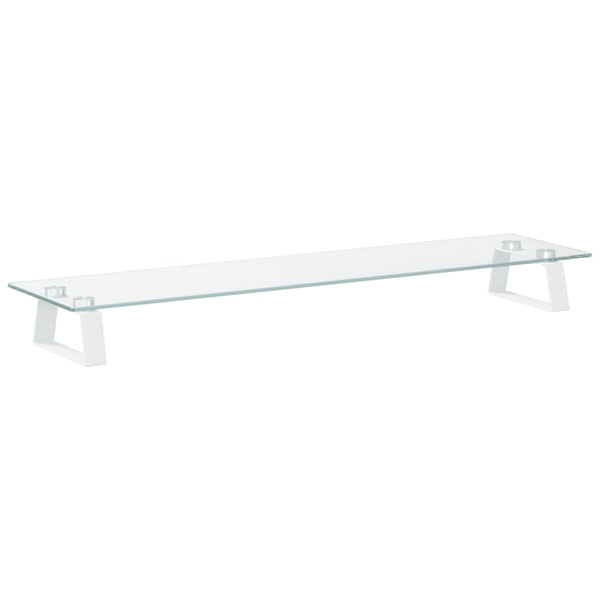 Monitorständer Weiß 80 cm Hartglas Metall