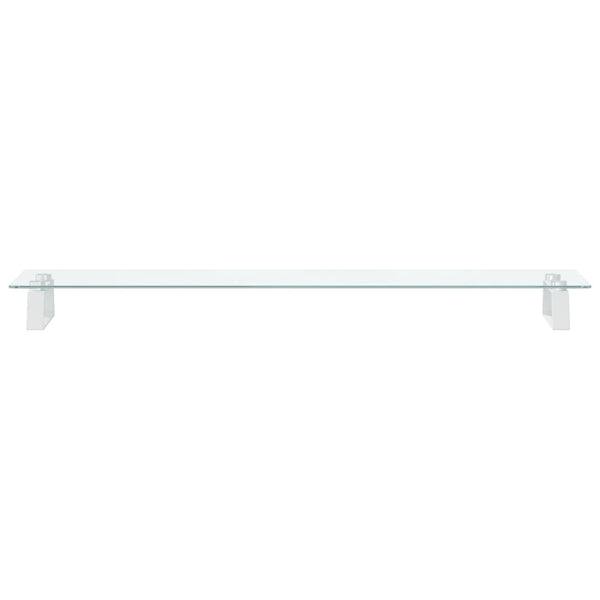 vidaXL Support écran Blanc 100x20x8 cm Verre trempé et Métal
