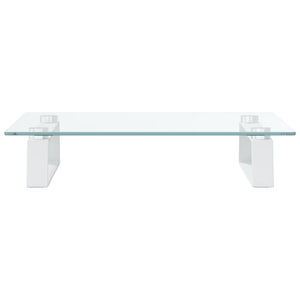 Monitorständer Weiß Hartglas Metall 40x35 cm
