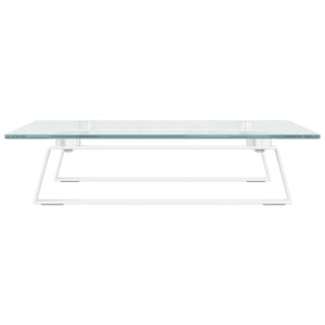 Monitorständer Weiß Hartglas Metall 40x35 cm