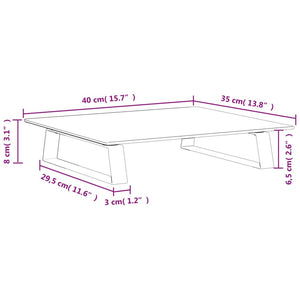 Monitorständer Weiß Hartglas Metall 40x35 cm