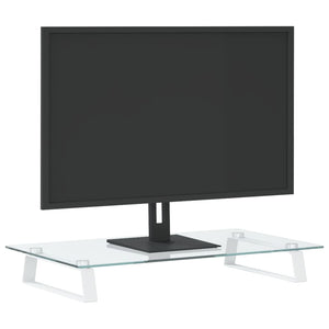 Monitorständer Weiß 60 cm Hartglas Metall