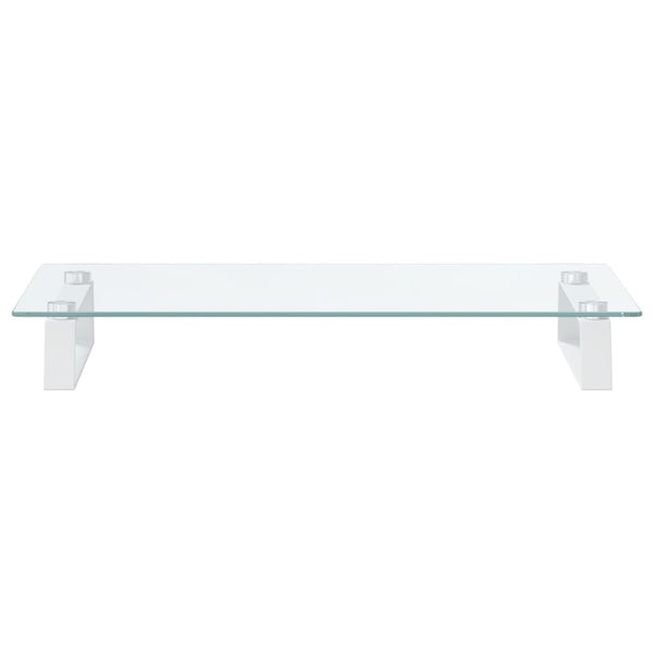 Monitorständer Weiß 60 cm Hartglas Metall