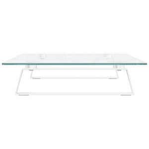 Monitorständer Weiß 60 cm Hartglas Metall