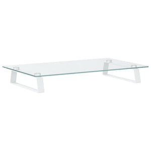Monitorständer Weiß 60 cm Hartglas Metall