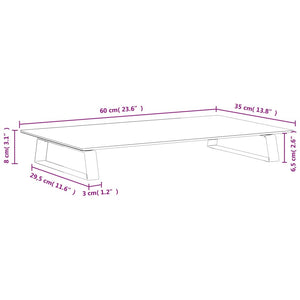 Monitorständer Weiß 60 cm Hartglas Metall